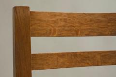 Set of 4 Modernist Chairs in Solid Oak and Straw Belgium 1960s - 4582054