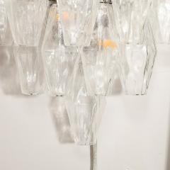 Set of 4 Modernist Hand Blown Murano Glass Diamond Form Polyhedral Sconces - 4438229