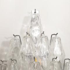 Set of 4 Modernist Hand Blown Murano Glass Diamond Form Polyhedral Sconces - 4438230