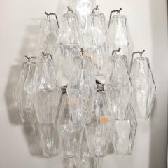 Set of 4 Modernist Hand Blown Murano Glass Diamond Form Polyhedral Sconces - 4438232
