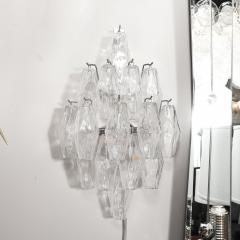 Set of 4 Modernist Hand Blown Murano Glass Diamond Form Polyhedral Sconces - 4438236