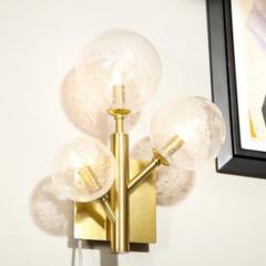 Set of 4 Modernist Hand Blown Murano Glass Molecular Snowflake Sconces - 4489629