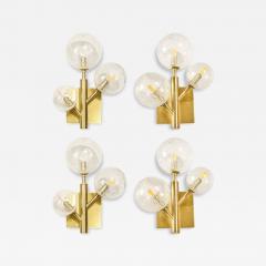 Set of 4 Modernist Hand Blown Murano Glass Molecular Snowflake Sconces - 4491381