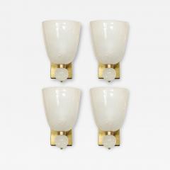 Set of 4 Modernist Hand Blown Murano Sconces w Murines Orbital Finial - 4515310
