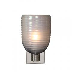 Set of 4 Modernist Hand Blown Smoked Cerulean Hive Murano Glass Nickel Sconces - 4438280