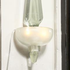Set of 4 Modernist Murano Pearlescent Glass w 24K White Gold Obelisk Sconces - 4438361