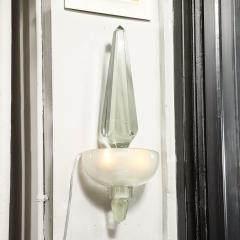 Set of 4 Modernist Murano Pearlescent Glass w 24K White Gold Obelisk Sconces - 4438368