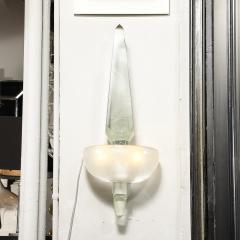 Set of 4 Modernist Murano Pearlescent Glass w 24K White Gold Obelisk Sconces - 4438369