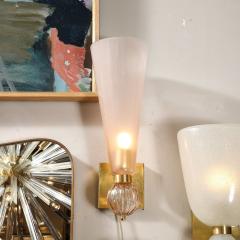 Set of 4 Modernist Orbital Drop Smoked Garnet Conical Murano Glass Sconces - 4438356