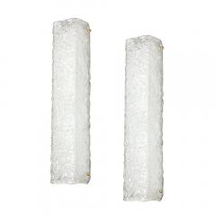 Set of 4 Modernist Rectangular Hand Blown Murano Mottled Glass Sconces w Brass - 4438228