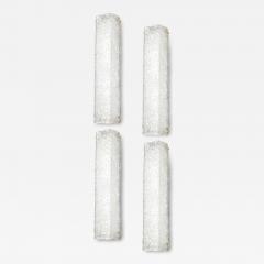 Set of 4 Modernist Rectangular Hand Blown Murano Mottled Glass Sconces w Brass - 4441149