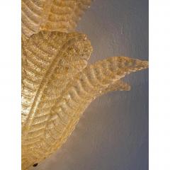 Set of 4 Murano Glass Wall Sconces in Venetian Gold Graniglia Leaf Design - 4754735