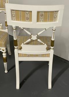 Set of 4 Neoclassical Gustavian Style Chairs Parcel Gilt and Painted Sphinx - 2560884