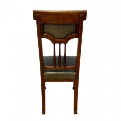Set of 4 Oak and Leather Dining Chairs - 3126838