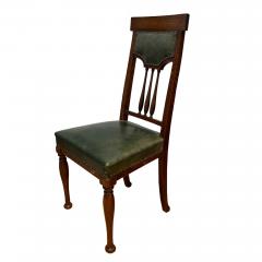 Set of 4 Oak and Leather Dining Chairs - 3126839