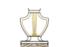 Set of 4 Outdoor American Art Moderne Lyre Side Chairs - 4169986