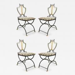 Set of 4 Outdoor American Art Moderne Lyre Side Chairs - 4186296