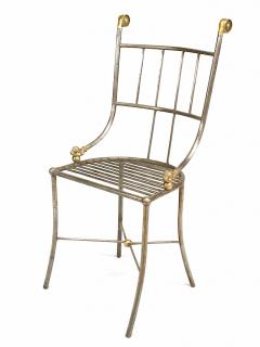 Set of 4 Outdoor English Regency Brass Side Chairs - 1419115