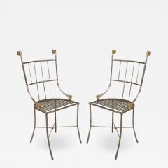 Set of 4 Outdoor English Regency Brass Side Chairs - 1421216