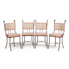 Set of 4 Outdoor English Regency Brass Side Chairs - 4700882