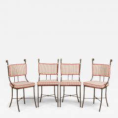 Set of 4 Outdoor English Regency Brass Side Chairs - 4700914