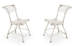 Set of 4 Outdoor Painted Iron Side Chairs - 4661298