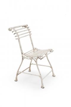 Set of 4 Outdoor Painted Iron Side Chairs - 4661299