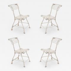 Set of 4 Outdoor Painted Iron Side Chairs - 4718070