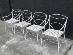 Set of 4 Regency Style Wrought Iron Armchairs - 3067868