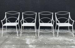 Set of 4 Regency Style Wrought Iron Armchairs - 3067869