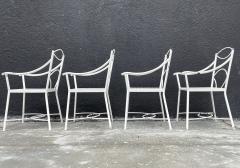Set of 4 Regency Style Wrought Iron Armchairs - 3067870
