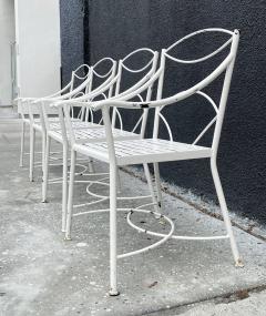 Set of 4 Regency Style Wrought Iron Armchairs - 3067872