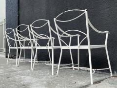 Set of 4 Regency Style Wrought Iron Armchairs - 3067874