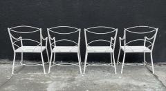 Set of 4 Regency Style Wrought Iron Armchairs - 3108460