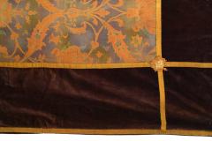 Set of 4 Renaissance Style Gold and Brown Brocade Velvet Drapes - 4407632
