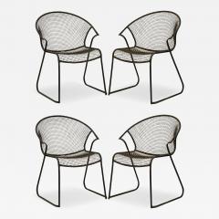 Set of 4 Russell Woodard Dining Chairs with Concave Seat and Curved Back - 4222015