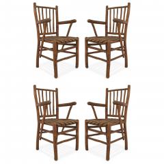 Set of 4 Rustic Old Hickory Arm Chairs - 4683239