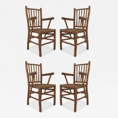 Set of 4 Rustic Old Hickory Arm Chairs - 4683246