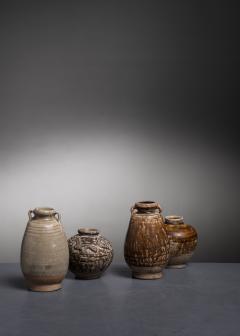 Set of 4 South East Asian glazed jarlets - 4204797