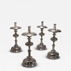 Set of 4 Spanish Colonial Silver Candlesticks - 3891240