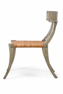 Set of 4 Swedish Neo classic Grey Painted and Rush Seat Klismos Chairs - 4172607