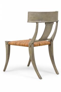 Set of 4 Swedish Neo classic Grey Painted and Rush Seat Klismos Chairs - 4172608