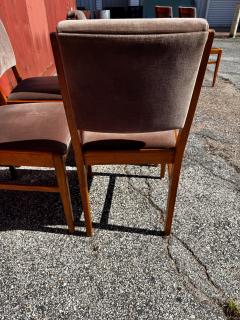 Set of 4 Swedish Velour Upholstered Teak Dining Side Chairs - 4519204