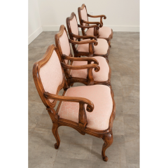 Set of 4 Vintage Italian Rococo Arm Chairs - 2885131