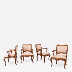 Set of 4 Vintage Italian Rococo Arm Chairs - 2912960