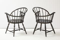 Set of 4 Vintage Metal Windsor Chairs with Arms - 3934676