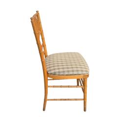Set of 4 Vintage Swedish Beechwood Faux Bamboo Side or Dining Chairs - 4416235