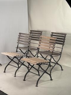 Set of 4 Vintage Teak Folding Garden Chairs - 4316272