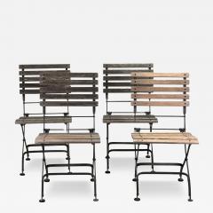 Set of 4 Vintage Teak Folding Garden Chairs - 4319124