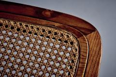 Set of 4 Wooden Bar Stools with Cane Seats - 4390634